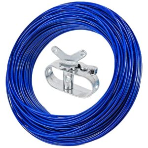 Pool Cover Winch and Cable, 102ft Winterize Pool Closing Kit Pool Cable and Winch, Heavy-Duty Pool Cover Wire and Winch, Pool Cover Cable & Ratchet Kit for Above Ground Swimming Pool Winter Cover-Blue