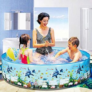 chanarily 60"*10" kiddie swimming pool, deep sea blue pool for kids, pool for adults, toddlers, summer funny pools for backyard, garden, travel(oval)