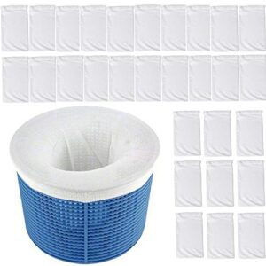 vihome pool filter socks, 30-pack of pool skimmer socks - perfect savers for filters, baskets and skimmers cleans debris