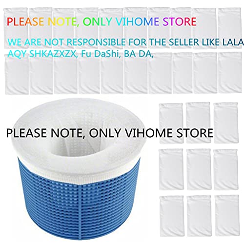 VIHOME Pool Filter Socks, 30-Pack of Pool Skimmer Socks - Perfect Savers for Filters, Baskets and Skimmers Cleans Debris