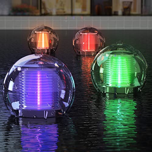 Eletorot Floating Pool Lights Solar Powered, 4pcs Solar Pool Lights That Float for Swimming Pool with 7 Color Changing, 3.15inch Small Pool Pond Decor, Above Ground Pool Accessories