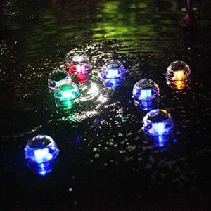 Eletorot Floating Pool Lights Solar Powered, 4pcs Solar Pool Lights That Float for Swimming Pool with 7 Color Changing, 3.15inch Small Pool Pond Decor, Above Ground Pool Accessories
