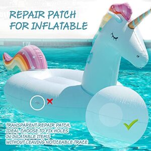 Tenozek Pool Patch Repair Kit Self-Adhesive Vinyl Repair Patch 30 Pieces Repair Pool Liner Patch Repair Pool Patches for Above Ground Pools Swimming Ring Inflatable Float Boat