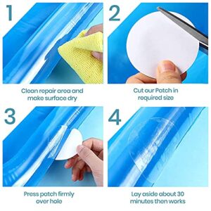 Tenozek Pool Patch Repair Kit Self-Adhesive Vinyl Repair Patch 30 Pieces Repair Pool Liner Patch Repair Pool Patches for Above Ground Pools Swimming Ring Inflatable Float Boat