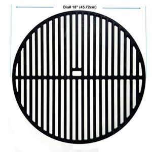 BBQSTAR 18-inch Round Matte Cast-Iron Grill Cooking Grate for Large Big Green Egg, Kamado Joe Classic Joe And Other 18-Inch Kamado Charcoal Grills