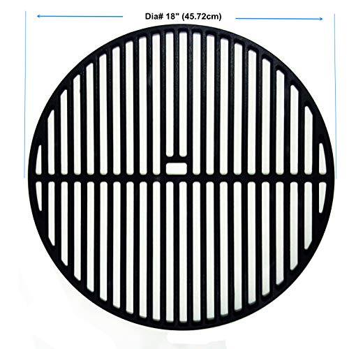 BBQSTAR 18-inch Round Matte Cast-Iron Grill Cooking Grate for Large Big Green Egg, Kamado Joe Classic Joe And Other 18-Inch Kamado Charcoal Grills