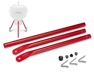 studio grill parts - legs and hardware kit for 18" / 22" weber kettle grills (excluding 2015-2019 master-touch/limited ed. kettle) (red)