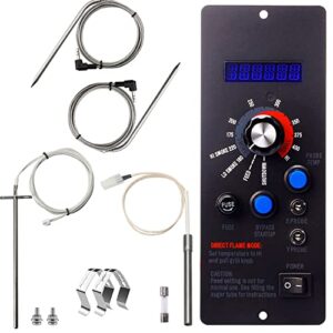 digital thermostat controller kit replacement parts compatible with camp chef wood pellet grills smoker pg24stx/pg24xt/pg24s/pg24wws, include meat probe, temperure sensor probe, and igniter hot rod