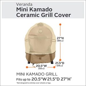 Kamado Joe KJ13RH Joe Jr. 13.5 inch Portable Charcoal Grill with Cast Iron Cart and Heat Deflectors, Blaze Red & Classic Accessories Veranda Water-Resistant 21 Inch Kamado Mini Ceramic BBQ Grill Cover