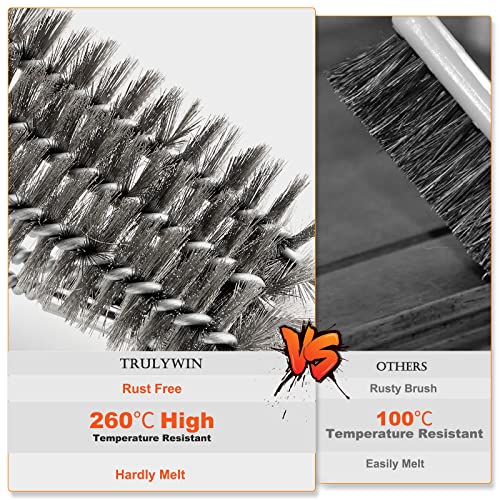 Grill Brush and Scraper BBQ Brush for Grill, Safe & Efficient Wire Grill Cleaning Brush, Stainless Steel Grill Accessories for Gas/Porcelain/Charbroil Grates