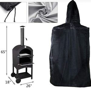 Waterproof Pizza Oven Cover - Heavy Duty 600D Protective Grill Cover Charcoal Fired Bread Oven Smoker BBQ, 26"L x 18"W x 65"H