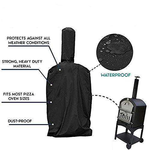 Waterproof Pizza Oven Cover - Heavy Duty 600D Protective Grill Cover Charcoal Fired Bread Oven Smoker BBQ, 26"L x 18"W x 65"H