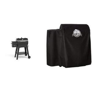 pit boss pb440fb1 pellet grill, 482 square inches, black & pit boss 73700 grill cover for 700fb wood pellet grills