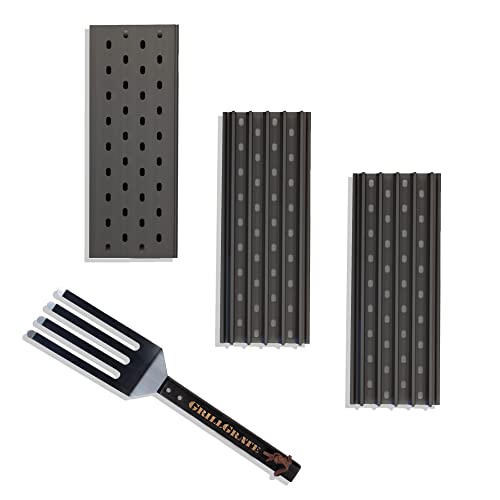 GrillGrate - 3 Panel Set of 15 GrillGrates = Short Tool - Interlocking Grill Grates for Traeger Timberline 850 & 1300, Traeger Bronson 20, RecTeq Trailblazer (RT-340), Z Grills 600 & 450 Series