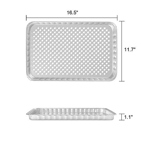 Grilling Corner 10-Pack Disposable Grill Pans for Outdoor Grill/BBQ Broiler Pans/Grilling Trays/Grill Drip Pan/Tray Liner,Prevents Food from Falling into The Grill or Sticking to The Grate