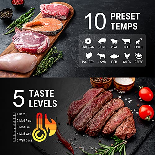 ThermoPro TP21 Wireless Meat Thermometer for Grilling and Smoking, BBQ Thermometer for Cooking, Food Grill Thermometer with 8.5' Meat Probe, Smoker Thermometer with Alert & Timer, LCD Backlit Screen