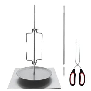yooyist vertical skewer for al pastor, stainless steel removable bbq hack stand with meat forks, brazilian barbecue skewers grilling meat spit