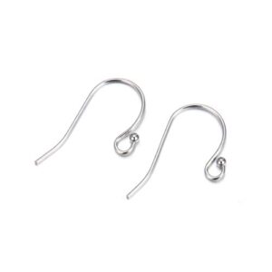 100pcs adabele 316 grade surgical stainless steel hypoallergenic 23mm ball dot earring hooks earwire (wire 0.7mm/21 gauge/0.028 inch) for earrings jewelry making sef242