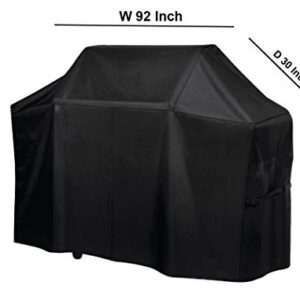 BBQ Grill Cover, 92"-inch 600D Heavy Duty Waterproof Gas Grill Covers for Jenn Air, Weber, Holland and More (Water Proof, Fade & UV & Rip Resistant Grill Cover