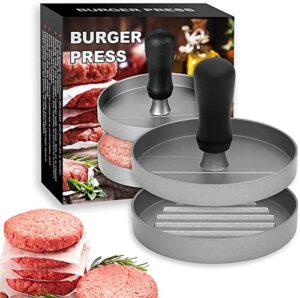 uirio burger press patty maker - kitchen mold hamburger press with 120 parchment papers - non-stick sturdy and easy to use - meat beef cheese veggie smash burger press