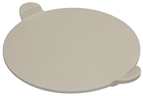 Baking Pizza Stone with handles for Grill, Oven & BBQ15” Durable, Certified Safe, for Ovens & Grills. Bonus Silicone Mitt.