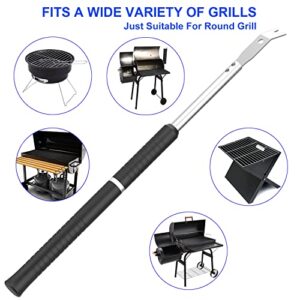 TANiCOO Extra Length Grill Scraper for Hot Grill - Heavy Duty BBQ Cleaning Tool - Bristle Free Safe Scraper with Long Handle Fits Round Grilling Grate, Good Barbeque Cleaning Gift for Dad and Mom.