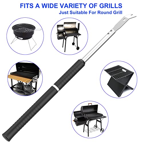 TANiCOO Extra Length Grill Scraper for Hot Grill - Heavy Duty BBQ Cleaning Tool - Bristle Free Safe Scraper with Long Handle Fits Round Grilling Grate, Good Barbeque Cleaning Gift for Dad and Mom.