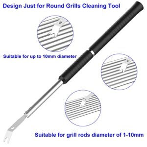 TANiCOO Extra Length Grill Scraper for Hot Grill - Heavy Duty BBQ Cleaning Tool - Bristle Free Safe Scraper with Long Handle Fits Round Grilling Grate, Good Barbeque Cleaning Gift for Dad and Mom.