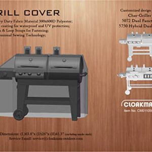 Cloakman Grill Cover 8787 for Char Griller 5750 Hybrid and 5072 5030 Dual Function Grill