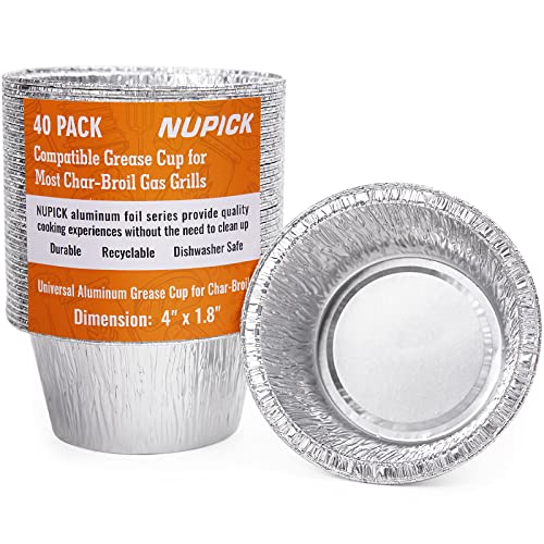 NUPICK 40 Pack Grease Cup Compatible with Char-Broil/Kenmore Outdoor Grills