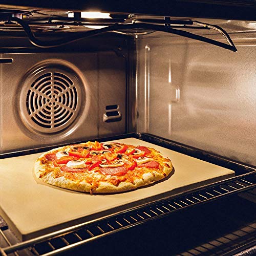 Pizza Stone, Engineered Tuff Cordierite Durable, Heavy Duty Ceramic, Baking Stone, Pizza Pan, Perfect for Oven, BBQ and Grill, Thermal Shock Resistant, Durable and Safe, 15x12 Inch Rectangular