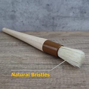 EIKS 2 Sets Natural Bristles Pastry Brushes with Wooden Handle for Basting Spreading Butter Oil Barbecue Baking Kitchen Cooking