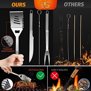 EIGNO Grilling Accessories BBQ Grill Tools Set, 27Pcs Stainless Steel Barbecue Grill Tools Kit with Meat Thermometer and Injector, Perfect BBQ Tools for All Your Grilling Needs