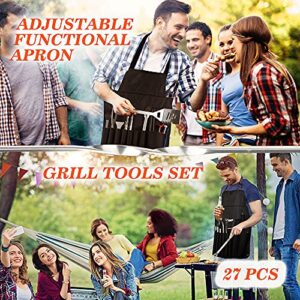 EIGNO Grilling Accessories BBQ Grill Tools Set, 27Pcs Stainless Steel Barbecue Grill Tools Kit with Meat Thermometer and Injector, Perfect BBQ Tools for All Your Grilling Needs