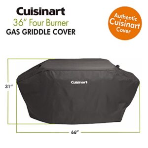 Cuisinart CGC-360 4-Burner Gas Griddle, 36" Grill Cover, Black