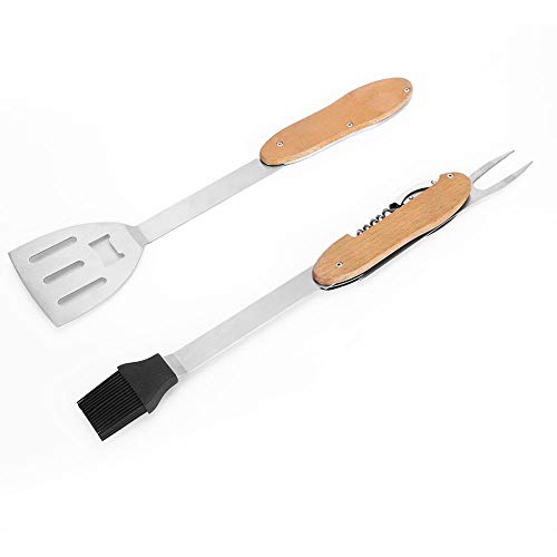 BBQ Tool Set, Multifunctional Detachable Folding Barbecue Tool, 5 in 1 Function BBQ Accessories Grill Utensil Set for Outdoor BBQ