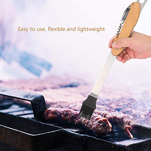 BBQ Tool Set, Multifunctional Detachable Folding Barbecue Tool, 5 in 1 Function BBQ Accessories Grill Utensil Set for Outdoor BBQ