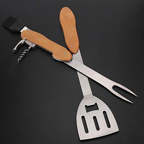 BBQ Tool Set, Multifunctional Detachable Folding Barbecue Tool, 5 in 1 Function BBQ Accessories Grill Utensil Set for Outdoor BBQ