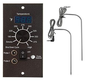 digital pro controller with meat probes for traeger wood pellet grills, replacement for traeger grills bac365 pro series controller