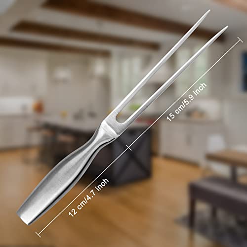 GuDoQi Carving Fork, 2 Pack Stainless Steel Meat Fork, Chef Pro Stainless Steel BBQ Fork 10.5 Inch, Long Metal Chef Kitchen Forks for Barbecue, Serving, Cooking, Grilling, Roasting