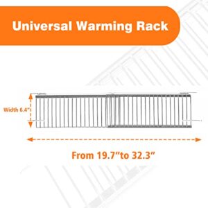 Utheer Universal Grill Warming Rack for Nexgrill 720-0830H 720-0888 720-0958B 720-0882A 720-0896 720-0830X 720-0888N 720-0925P Stainless Steel Adjustable Rack for Nexgrill Gas Grill Replacements