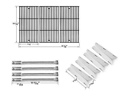 Grill Parts Zone Nexgrill 4 Burner 720-0677 Repair Kit Includes Cast Cooking Grates, Burners and Heat Plates