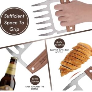 3-in-1 Shredder, Bottle Opener, Knife: The Ultimate BBQ Claws for Shredding Pork, Chicken, and More - Smoking Meat Accessories