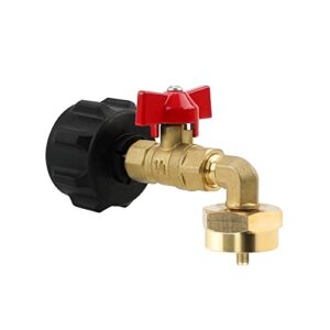 flameweld propane refill elbow adapter - fits qcc1/type1 gas cylinder tank coupler, 90 degrees propane refill pressure adapter with on-off control valve, solid brass