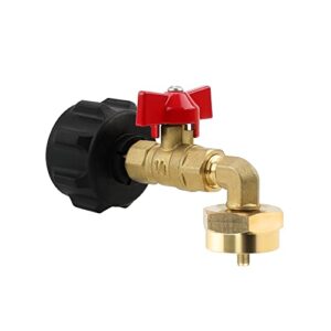 Flameweld Propane Refill Elbow Adapter - Fits QCC1/Type1 Gas Cylinder Tank Coupler, 90 Degrees Propane Refill Pressure Adapter with ON-Off Control Valve, Solid Brass