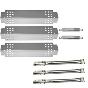 htanch sn1161(3-pack) sa6781 (3-pack) 15 1/16" stainless steel heat plate and burner replacement for gas grill models charbroil 463722313, charbroil 463722314 and charbroil 463742111