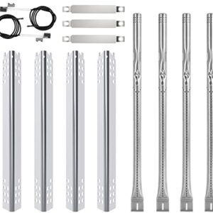 Grill Replacement Parts Kit for Charbroil Advantage Series 4 Burner 463240015 463344015 463240115 463343015 463433016 463432215 Models. Grill Burner Tube, Heat Plate, Crossover Tube and Igniter Kit.