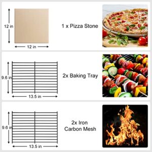 EDOSTORY Outdoor Pizza Oven, Wood Fired Pizza Oven for Outside, Patio Pizza Maker with Pizza Stone, Pizza Peel, Grill Rack, and Waterproof Cover for Backyard Camping