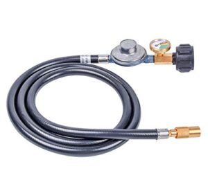 gassaf 5ft propane regulator with hose, griddles regulator and gauge suitable for blackstone 17”/22” tabletop griddle, pit boss 2 burner gas griddles
