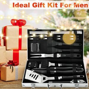 22PCS Grill Tool Set with Aluminum Case for Outdoor Camping Barbecue, Perfect Grill Kit Gift for Men Women on Birthday Father’s Day, Grill Utensils Set, Specially Designed BBQ Set for Pro